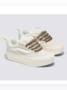Vans Knu Stack Platform Vintage Suede Marshmallow Unisex Sneakers Sz W 6 M 5 NEW